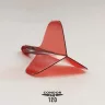 Fluturas si tija intr-o bucata Condor Axe 120, rosu transparent fluturas standard, tija mediu 24 mm