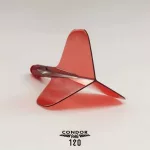 Fluturas si tija intr-o bucata Condor Axe 120, rosu transparent fluturas standard, tija lunga 30 mm