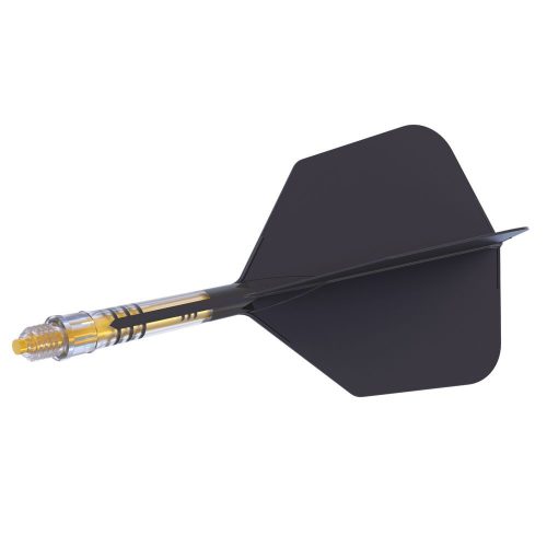 Fluturas si tija darts Cuesoul ROST T19, negru-galben, fluturas tip Big Wing, tija din carbon