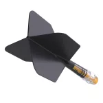 Fluturas si tija darts Cuesoul ROST T19, negru-galben, fluturas tip Big Wing, tija din carbon