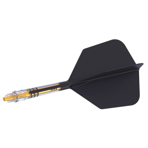 Fluturas si tija darts Cuesoul ROST T19, negru-galben, fluturas tip Big Wing, tija din carbon