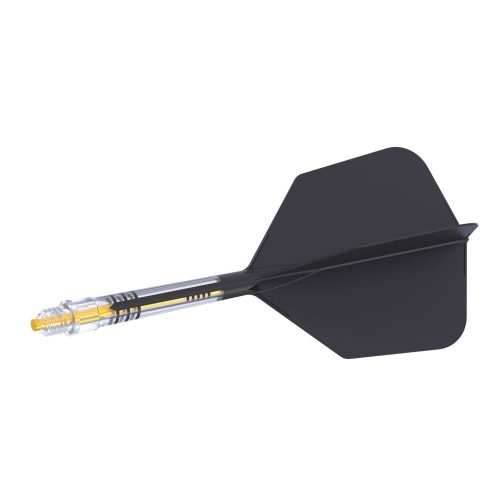 Fluturas si tija darts Cuesoul ROST T19, negru-galben, fluturas tip Big Wing, tija din carbon marime