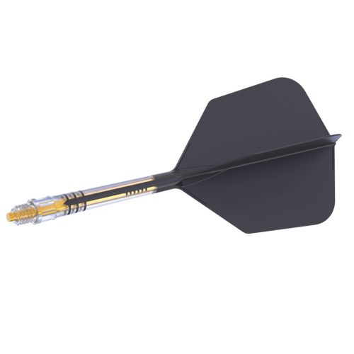 Fluturas si tija darts Cuesoul ROST T19, negru-galben, fluturas tip Big Wing, tija din carbon marime