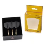 Fluturas si tija darts Cuesoul ROST T19, negru-galben, fluturas tip Big Wing, tija din carbon marime