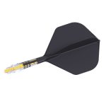 Fluturas si tija darts Cuesoul ROST T19, negru-galben, fluturas tip Big Standard Wing, tija din carb