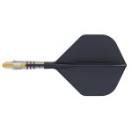 Fluturas si tija darts Cuesoul ROST T19, negru-galben, fluturas tip Big Standard Wing, tija din carb