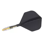 Fluturas si tija darts Cuesoul ROST T19, negru-galben, fluturas tip Big Standard Wing, tija din carb