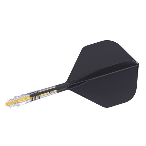 Fluturas si tija darts Cuesoul ROST T19, negru-galben, fluturas tip Big Standard Wing, tija din carb