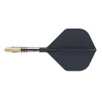 Fluturas si tija darts Cuesoul ROST T19, negru-galben, fluturas tip Big Standard Wing, tija din carb