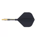 Fluturas si tija darts Cuesoul ROST T19, negru-galben, fluturas tip Big Standard Wing, tija din carb