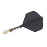 Fluturas si tija darts Cuesoul ROST T19, negru-galben, fluturas tip Big Standard Wing, tija din carb