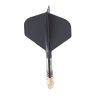 Fluturas si tija darts Cuesoul ROST T19, negru-galben, fluturas tip Big Standard Wing, tija din carb