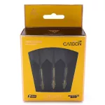 Fluturas si tija darts Cuesoul ROST T19, negru-galben, fluturas tip Big Standard Wing, tija din carb