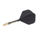 Fluturas si tija darts Cuesoul ROST T19, negru-galben, fluturas tip Big Standard Wing, tija din carb