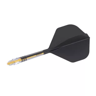 Fluturas si tija darts Cuesoul ROST T19, negru-galben, fluturas tip Big Standard Wing, tija din carb