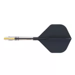 Fluturas si tija darts Cuesoul ROST T19, negru-galben, fluturas tip Big Standard Wing, tija din carb