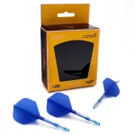 Fluturas si tija darts Cuesoul ROST T19, albastru regal, fluturas tip Small Standard Wing, tija din