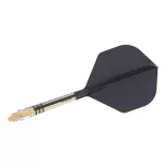 Fluturas si tija darts Cuesoul ROST T19, negru-galben, fluturas tip Small Standard Wing, tija din ca