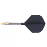 Fluturas si tija darts Cuesoul ROST T19, negru-galben, fluturas tip Small Standard Wing, tija din ca