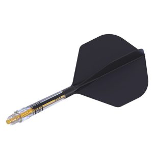 Fluturas si tija darts Cuesoul ROST T19, negru-galben, fluturas Small Standard Wing, tija din carbon