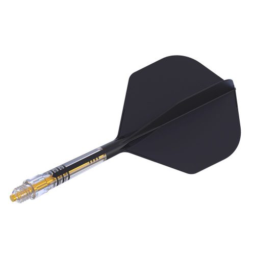 Fluturas si tija darts Cuesoul ROST T19, negru-galben, fluturas Small Standard Wing, tija din carbon