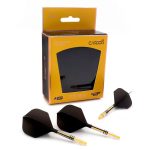 Fluturas si tija darts Cuesoul ROST T19, negru-galben, fluturas Small Standard Wing, tija din carbon