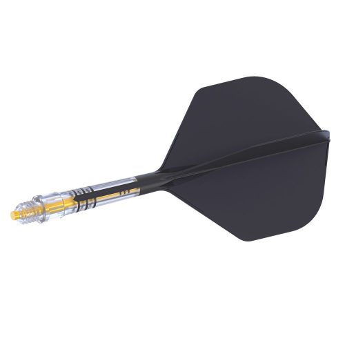 Fluturas si tija darts Cuesoul ROST T19, negru-galben, fluturas Small Standard Wing, tija din carbon