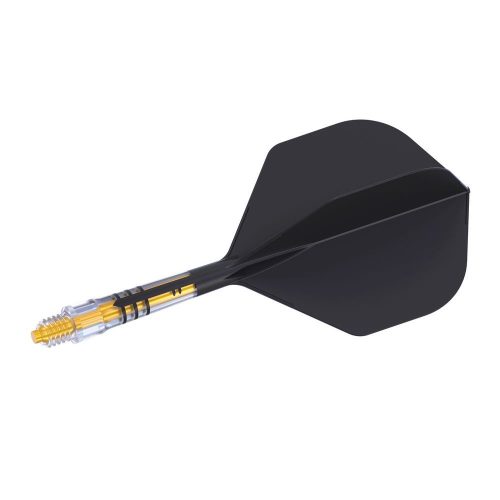 Fluturas si tija darts Cuesoul ROST T19, negru-galben, fluturas Small Standard Wing, tija din carbon