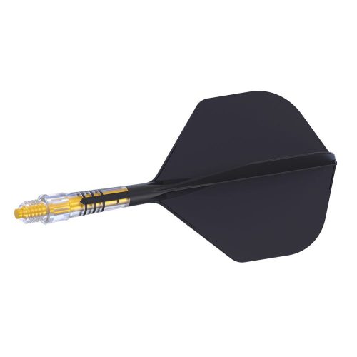 Fluturas si tija darts Cuesoul ROST T19, negru-galben, fluturas Small Standard Wing, tija din carbon