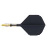Fluturas si tija darts Cuesoul ROST T19, negru-galben, fluturas Small Standard Wing, tija din carbon