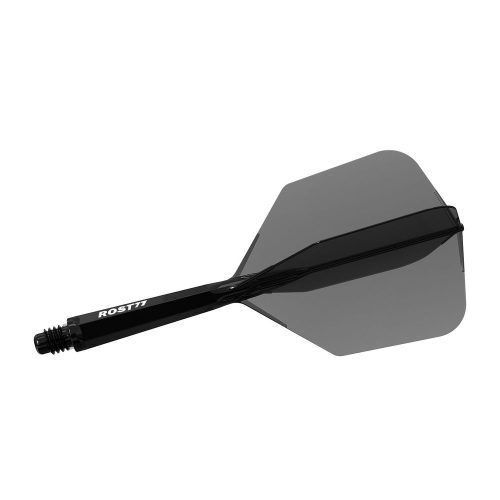 Fluturas si tija darts Cuesoul ROST 77, negru transparent, fluturas Big Wing si tija medie