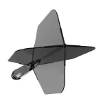 Fluturas darts si tija Cuesoul ROST 77, negru transparent, fluturas Big Wing si tija scurta
