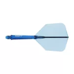 Fluturas si tija darts Cuesoul ROST 77, albastru transparent, fluturas Big Wing, tija medie