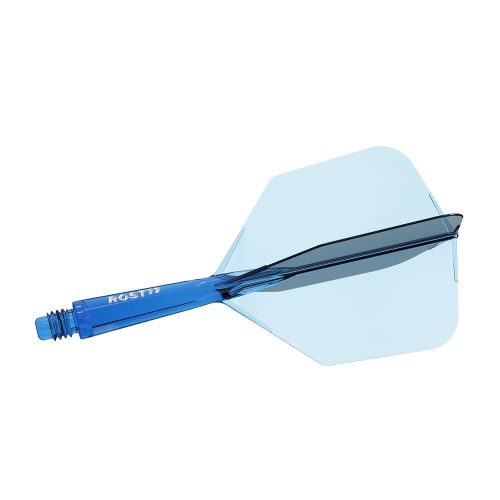 Fluturas si tija darts Cuesoul ROST 77 albastru transparent, fluturas Big Wing si tija scurta