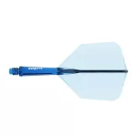 Fluturas si tija darts Cuesoul ROST 77 albastru transparent, fluturas Big Wing si tija scurta