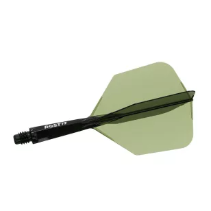 Fluturas si tija darts Cuesoul ROST 77, transparent verde, fluturas tip Big Wing, tija scurta