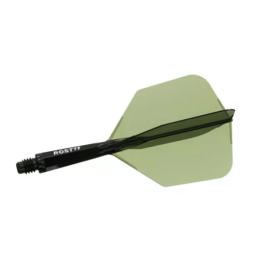 Fluturas si tija darts Cuesoul ROST 77, transparent verde, fluturas tip Big Wing, tija scurta