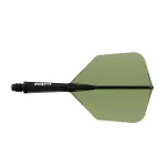 Fluturas si tija darts Cuesoul ROST 77, transparent verde, fluturas tip Big Wing, tija scurta