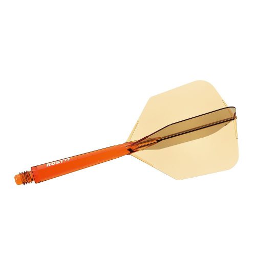 Fluturas si tija darts Cuesoul ROST 77, portocaliu transparent, fluturas Big Wing, tija lunga