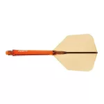 Fluturas si tija darts Cuesoul ROST 77, portocaliu transparent, fluturas Big Wing, tija lunga