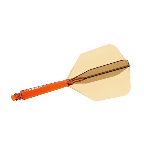 Fluturas si tija darts Cuesoul ROST 77, portocaliu transparent, cu fluturas Big Wing si tija medie