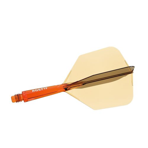 Fluturas si tija darts Cuesoul ROST 77, portocaliu transparent, fluturas Big Wing, tija scurta
