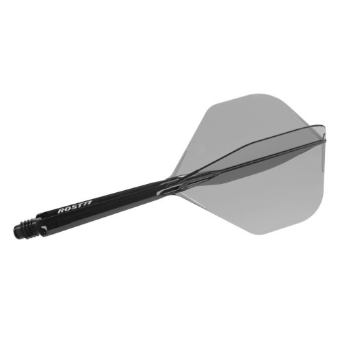 Fluturas si tija darts Cuesoul ROST 77, negru transparent, fluturas Big Standard Wing, tija lunga