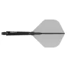 Fluturas si tija darts Cuesoul ROST 77, negru transparent, fluturas Big Standard Wing, tija lunga
