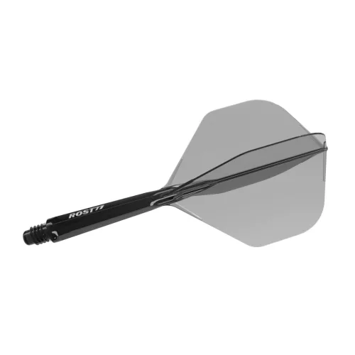 Fluturas si tija darts Cuesoul ROST 77, negru transparent, fluturas Big Standard Wing, tija medie