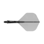 Fluturas si tija darts Cuesoul ROST 77 transparent negru, fluturas Big Standard Wing si tija scurta
