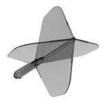 Fluturas si tija darts Cuesoul ROST 77 transparent negru, fluturas Big Standard Wing si tija scurta