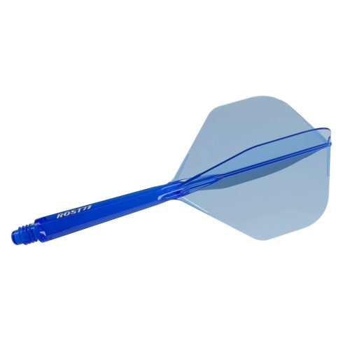 Fluturas si tija darts Cuesoul ROST 77, albastru transparent, fluturas Big Standard Wing si tija lun