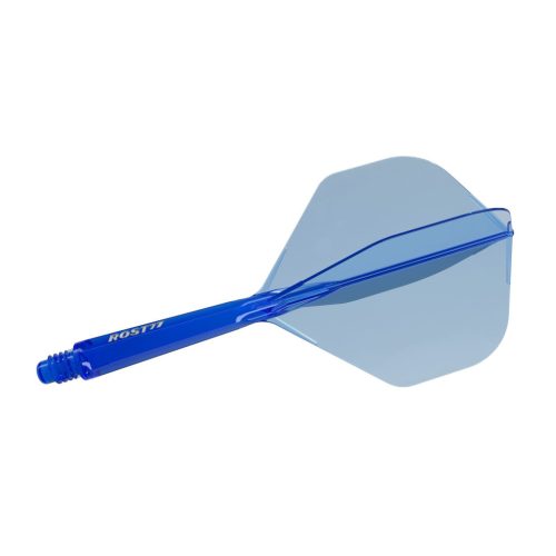 Fluturas si tija darts Cuesoul ROST 77, albastru transparent, fluturas Big Standard Wing si tija med