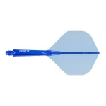 Fluturas si tija darts Cuesoul ROST 77, albastru transparent, fluturas Big Standard Wing si tija med
